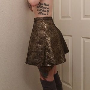 One Clothing Black and Gold Skirt